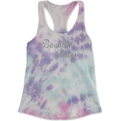 Beautiful Chaos Glitter Music Festival Racerback Tank Top for Women Cotton Candy