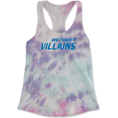 Detroit Villains Grit Football Racerback Tank Top for Women Cotton Candy
