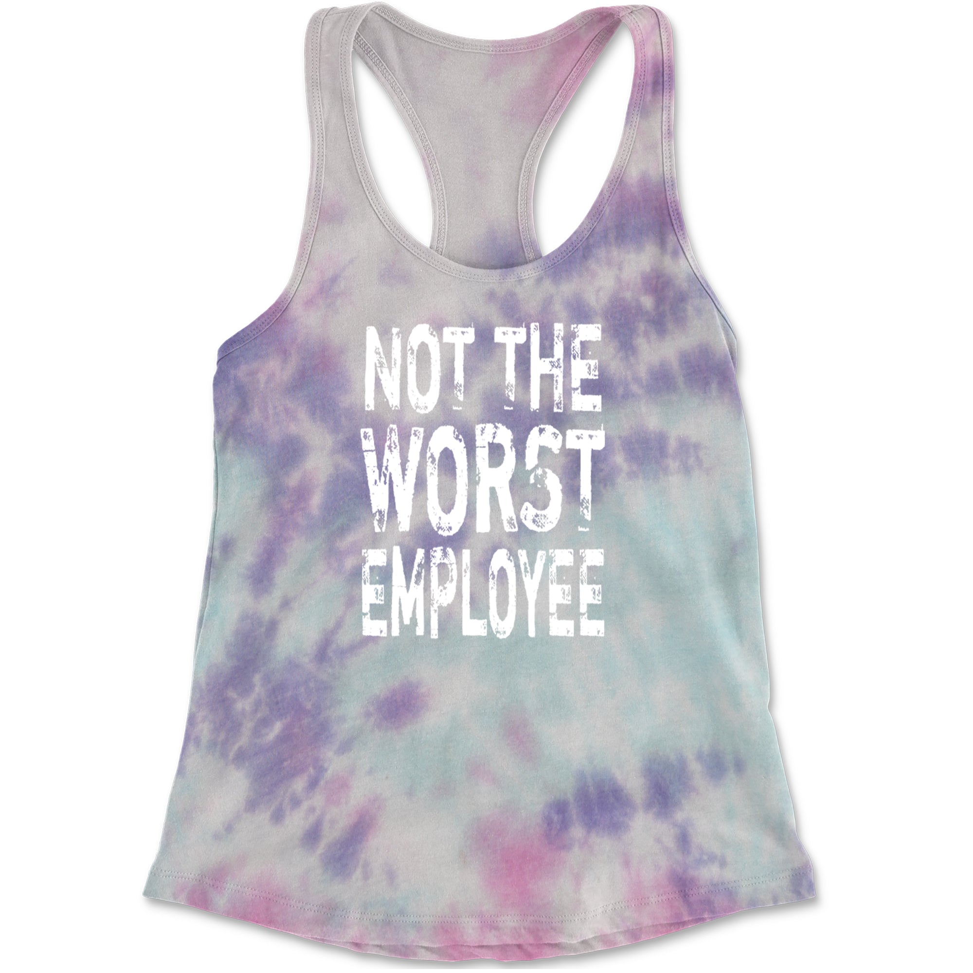 Not The Worst Employee Funny Racerback Tank Top for Women Cotton Candy
