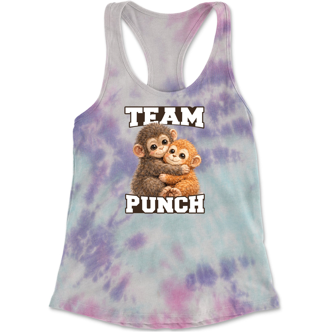 Team Punch Panchi-kun Monkey Racerback Tank Top for Women Cotton Candy