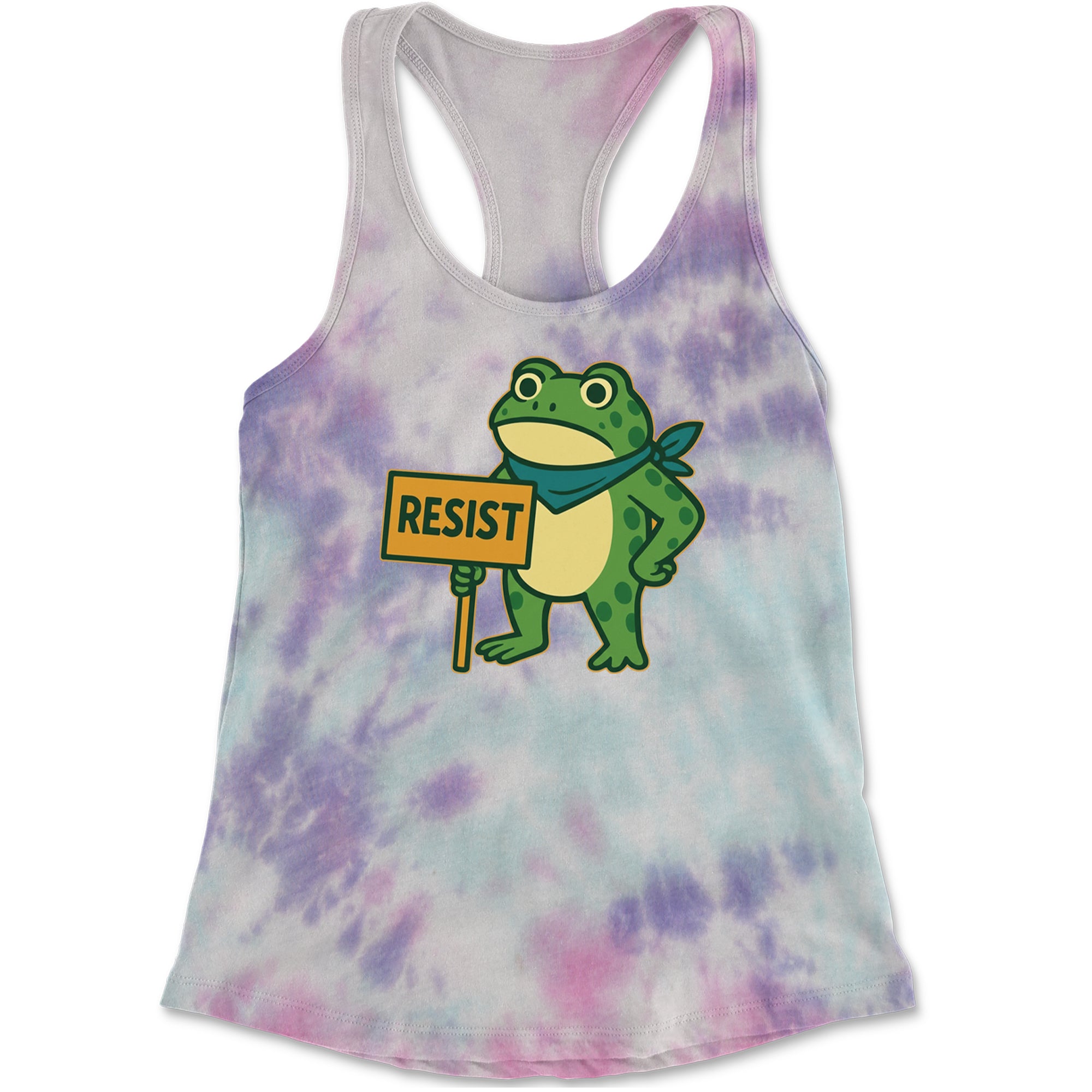 Sign Resist Meme Frog Protest Racerback Tank Top for Women Cotton Candy