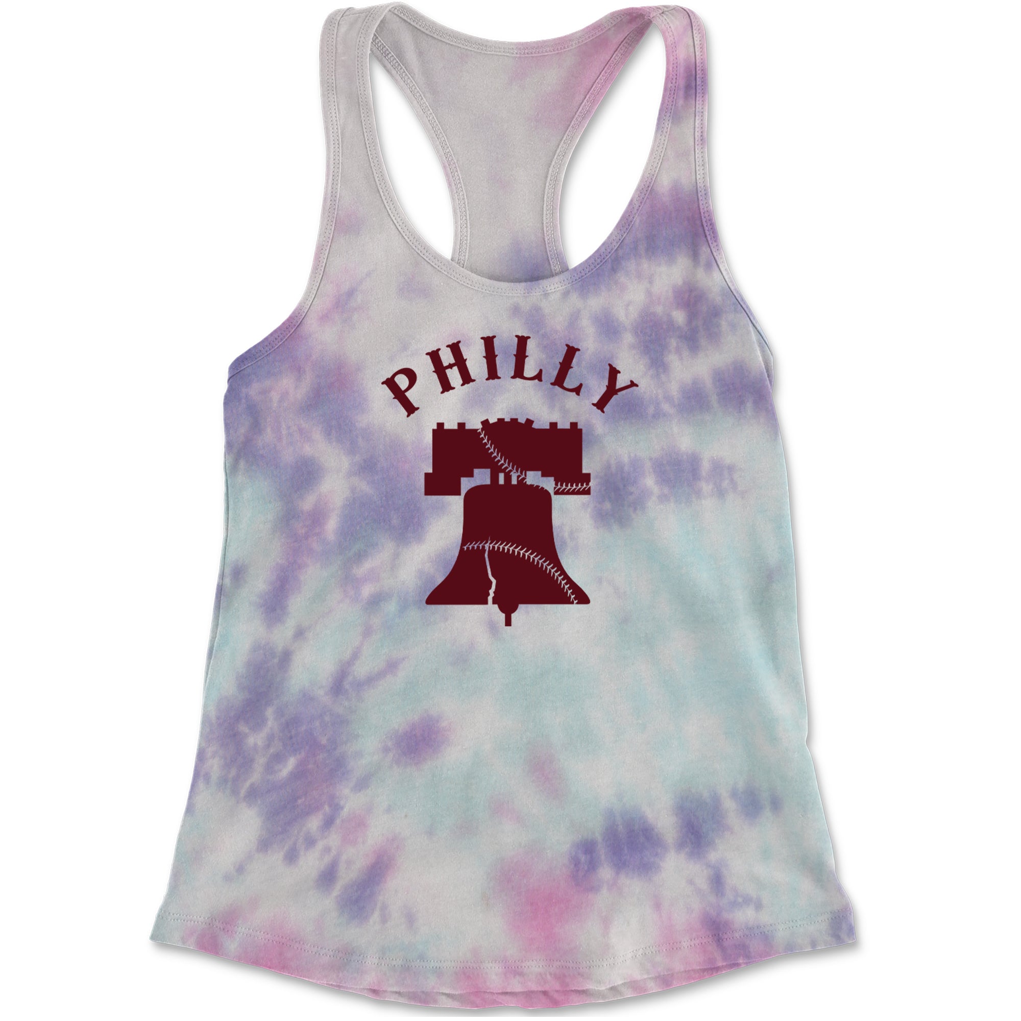 Philly Cracked Liberty Bell Racerback Tank Top for Women Cotton Candy
