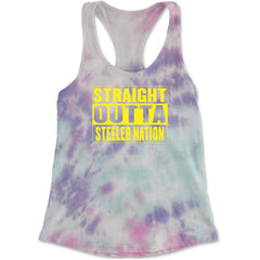 Straight Outta Steeler Nation Football graphic on Women's Lightweight Racerback Tank in Cotton Candy