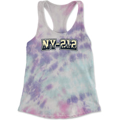 New York City 212 Area Code Skyline  Racerback Tank Top for Women Cotton Candy
