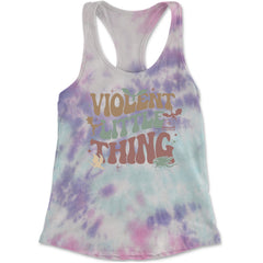 Violent Little Thing Dragon Racerback Tank Top for Women Cotton Candy