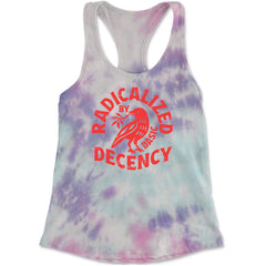 Radicalized by Basic Decency Dove Protest Statement Racerback Tank Top for Women Cotton Candy