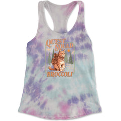 Quest Squad Broccoli Cat Fantasy Reader  Racerback Tank Top for Women Cotton Candy