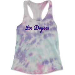Los Doyers LA Baseball Racerback Tank Top for Women Cotton Candy