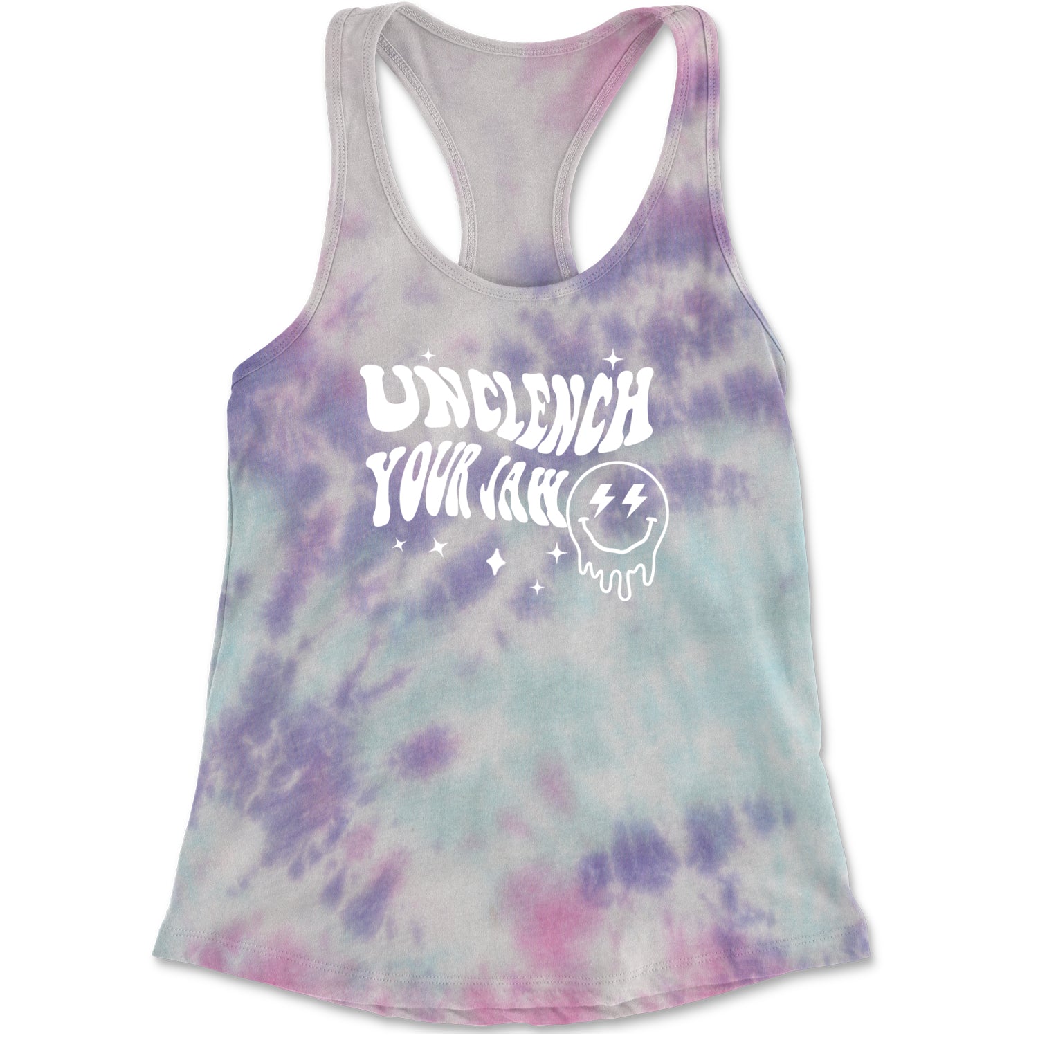 Unclench Your Jaw Festival Rave EDM Racerback Tank Top for Women Cotton Candy