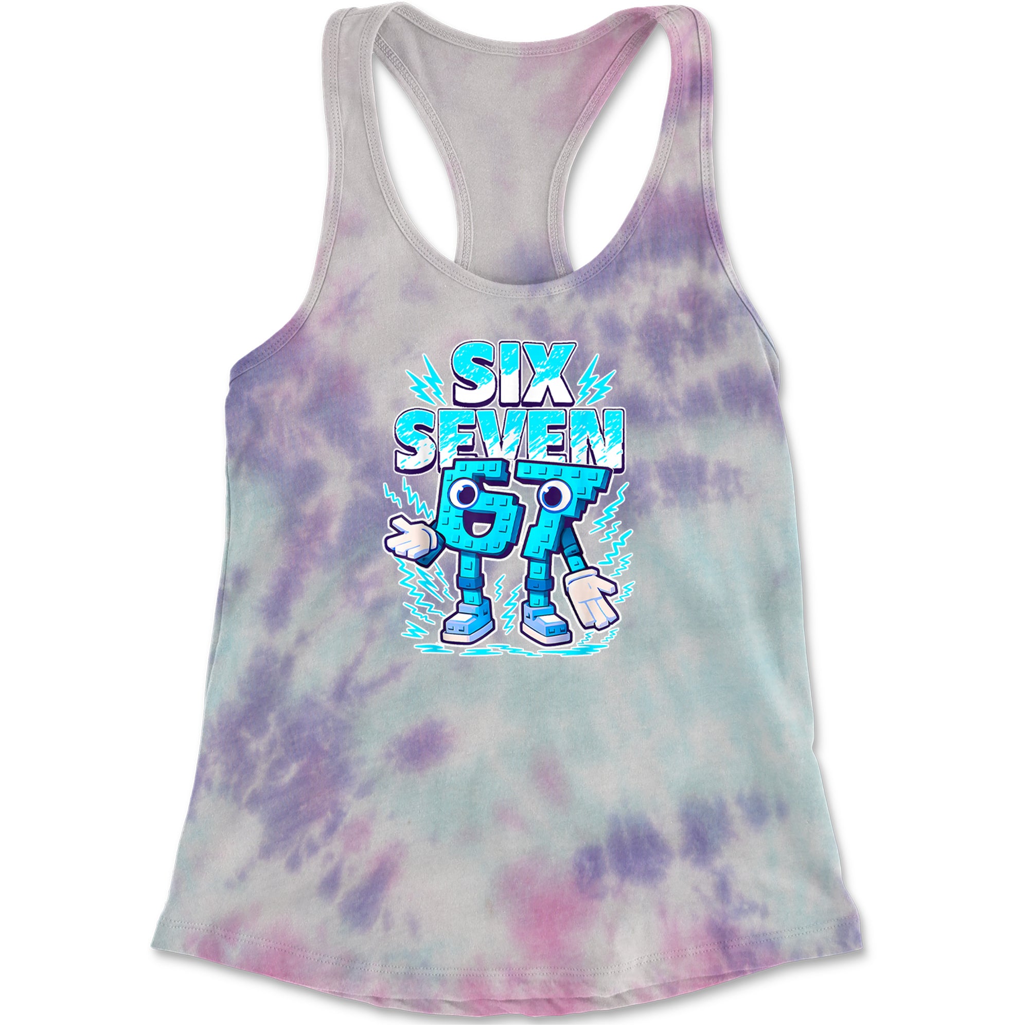 67 Brainrot Meme Slang Racerback Tank Top for Women Cotton Candy