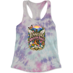 Tennessee Mountain Angel Wings Dolly Racerback Tank Top for Women Cotton Candy