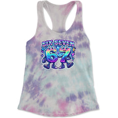 Six Seven 67 Retro Pixel Buddies Racerback Tank Top for Women Cotton Candy