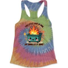 This Little Light of Mine Dumpster Fire Smile Face Racerback Tank Top for Women Eternity