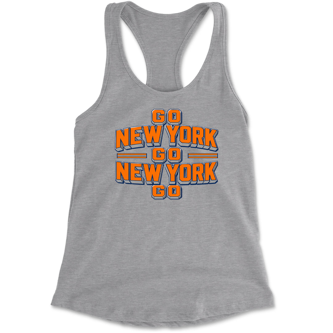 Go New York Go Basketball Racerback Tank Top for Women Heather Grey