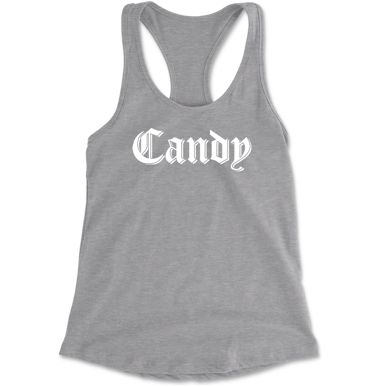 Candy Gothic Lettering Racerback Tank Top for Women Black