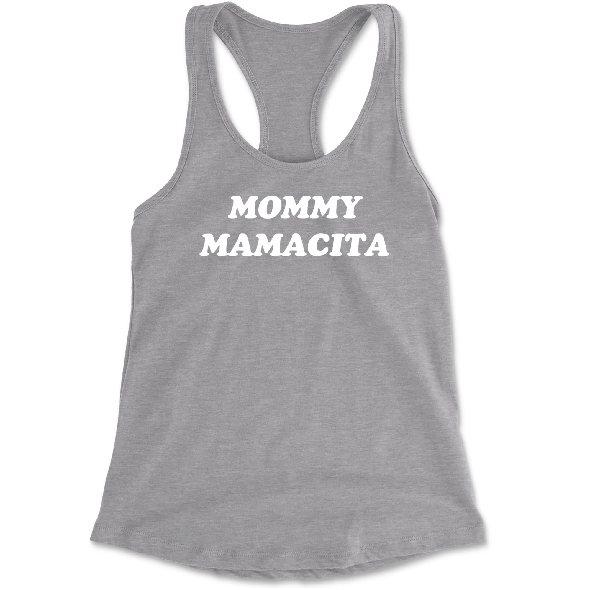 Mommy Mamacita Love Island Racerback Tank Top for Women Heather Grey
