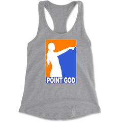 Point God Cunningham Basketball Pointing Meme  Racerback Tank Top for Women Heather Grey
