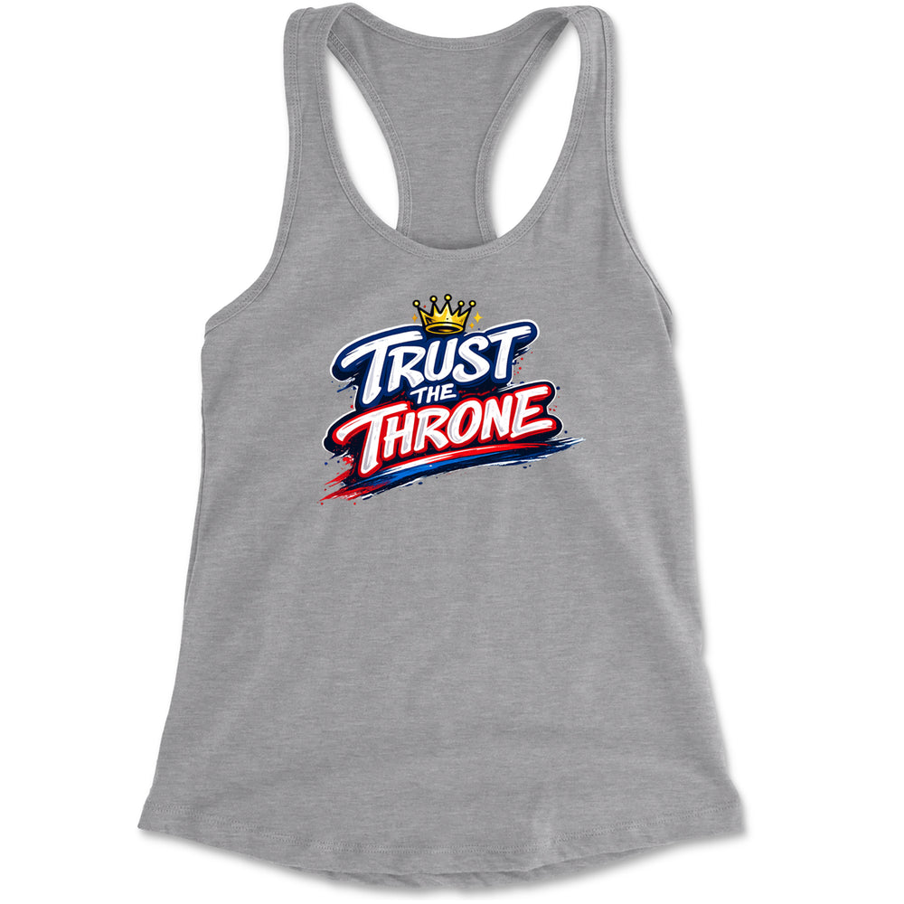 Trust The Throne Crown Philly Hoops Racerback Tank Top for Women Heather Grey