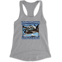 Bombardino Crocodilo Brainrot Racerback Tank Top for Women Heather Grey