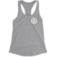 TLC To Love a Canine Dog Rescue White Racerback Tank Top for Women Heather Grey