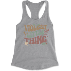 Violent Little Thing Dragon Racerback Tank Top for Women Heather Grey
