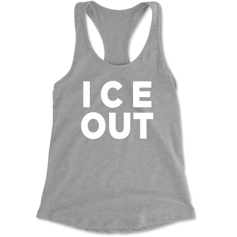 Ice Out Protest Racerback Tank Top for Women Heather Grey