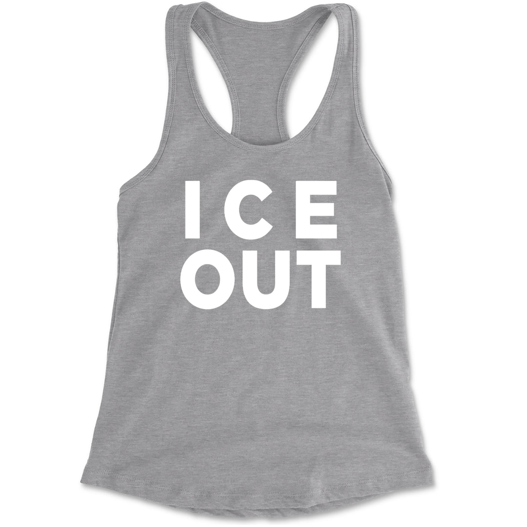 Ice Out Protest Racerback Tank Top for Women Heather Grey