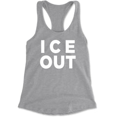 Ice Out Protest Racerback Tank Top for Women Heather Grey