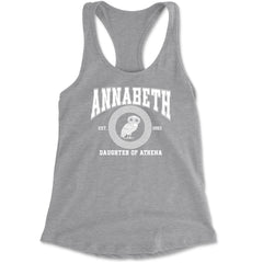 Annabeth Daughter of Athena Owl Wisdom Racerback Tank Top for Women Heather Grey