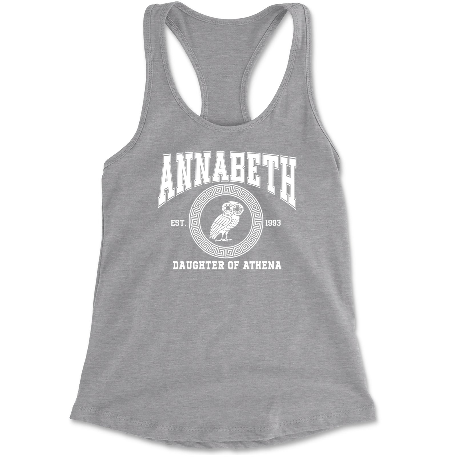 Annabeth Daughter of Athena Owl Wisdom Racerback Tank Top for Women Black