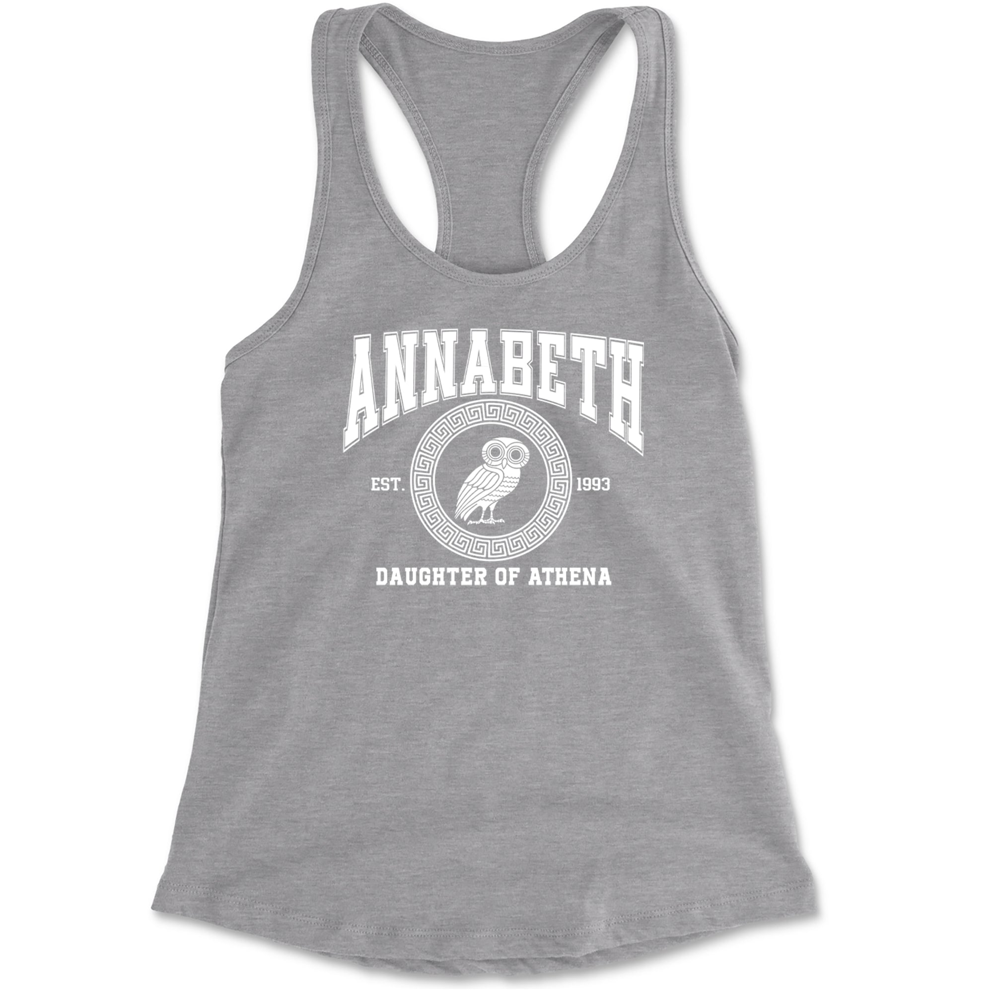 Annabeth Daughter of Athena Owl Wisdom Racerback Tank Top for Women Black