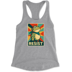 Resist Portland Protest Frog Racerback Tank Top for Women Heather Grey