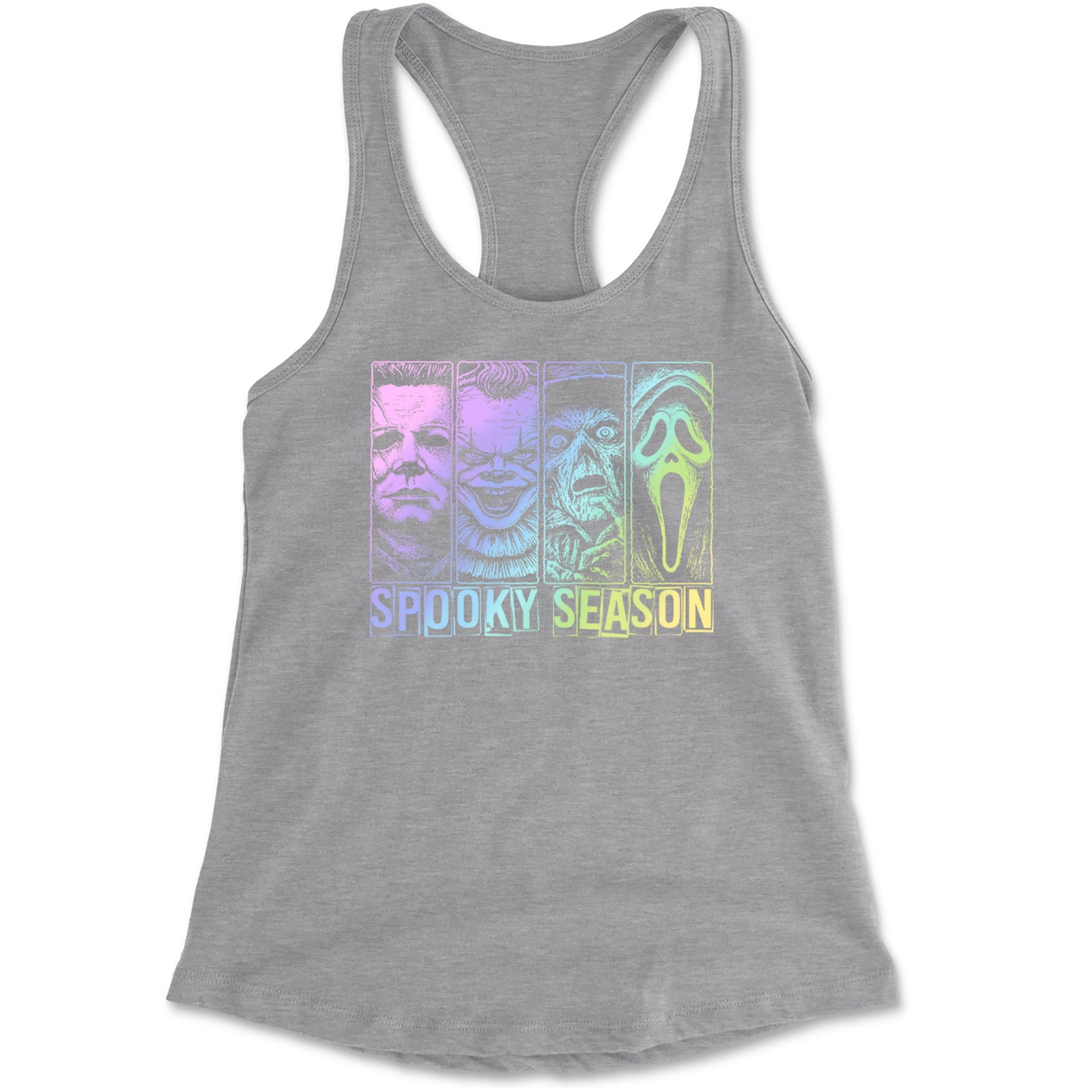 Spooky Season Horror Icons Halloween Racerback Tank Top for Women Black