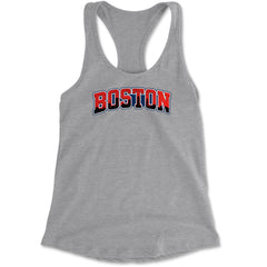 Boston City Pride Skyline Racerback Tank Top for Women Heather Grey