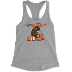 Punch Stay Kind Macaque Racerback Tank Top for Women Heather Grey