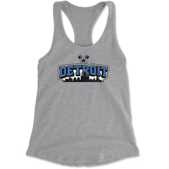 Detroit Motor City Retro Piston Racerback Tank Top for Women Heather Grey