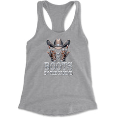 Boots On The Ground Bling Racerback Tank Top for Women Heather Grey