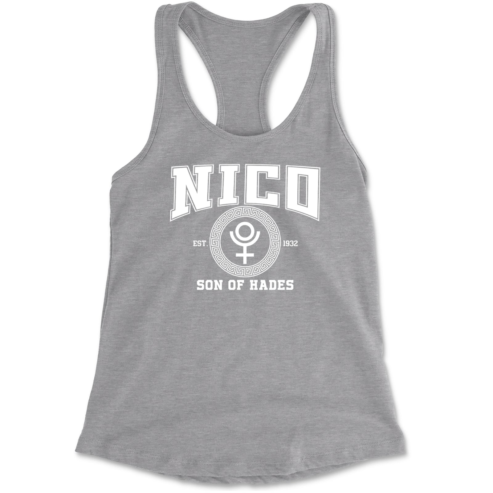 Nico Son of Hades Underworld Crest Racerback Tank Top for Women Black