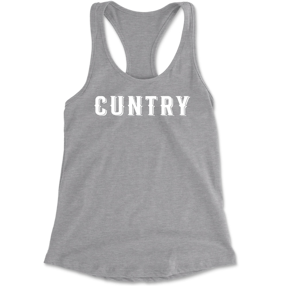 Cuntry Been Country Cowboy Racerback Tank Top for Women Heather Grey