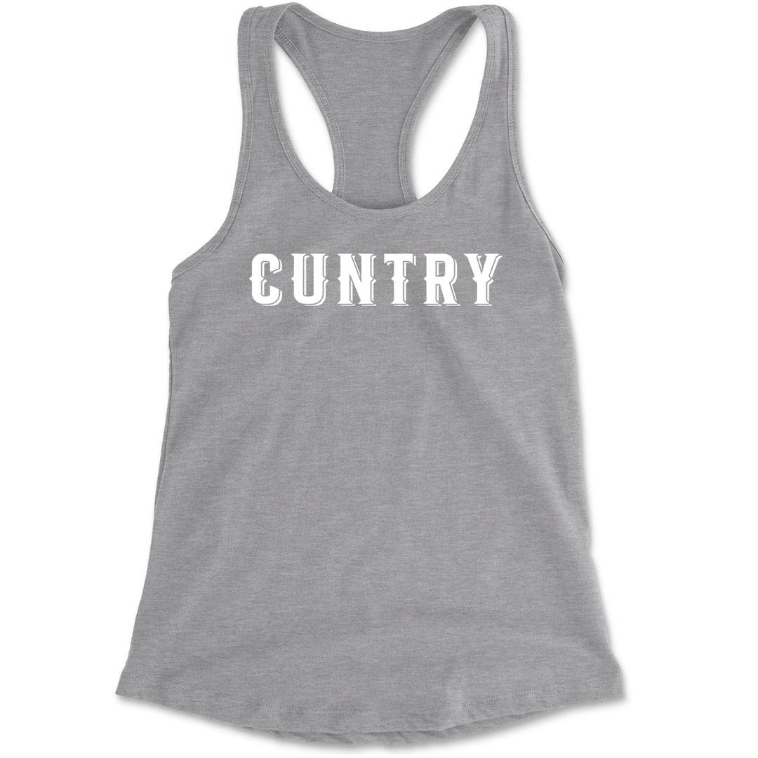 Cuntry Been Country Cowboy Racerback Tank Top for Women Heather Grey