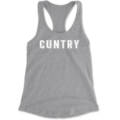 Cuntry Been Country Cowboy Racerback Tank Top for Women Heather Grey