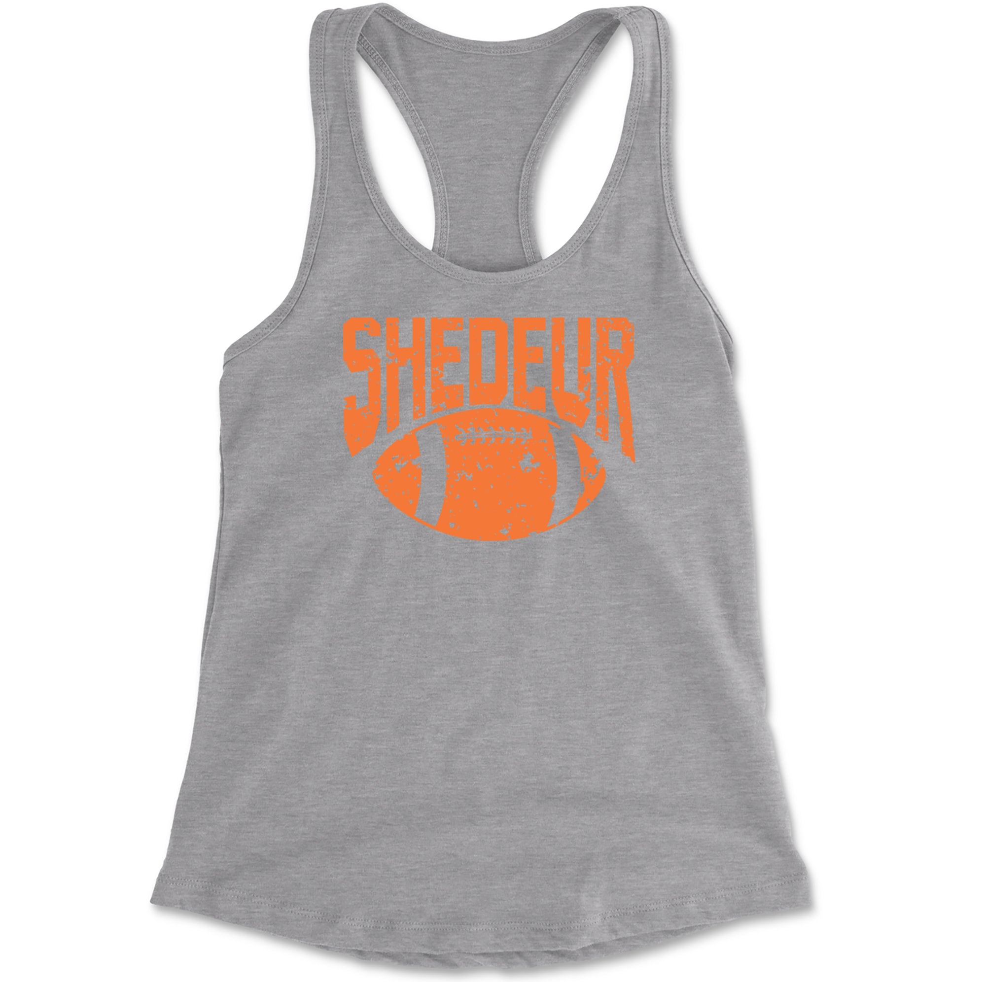 Shedeur Football Racerback Tank Top for Women Heather Grey