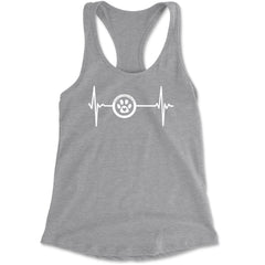 TLC Rescue Heartbeat Racerback Tank Top for Women Heather Grey