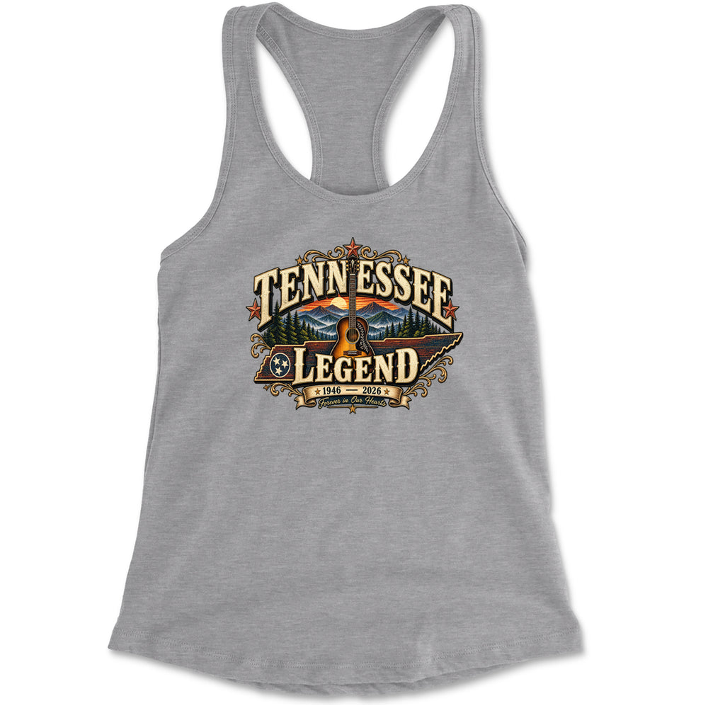 Tennessee Legend Country Music Dolly Racerback Tank Top for Women Heather Grey