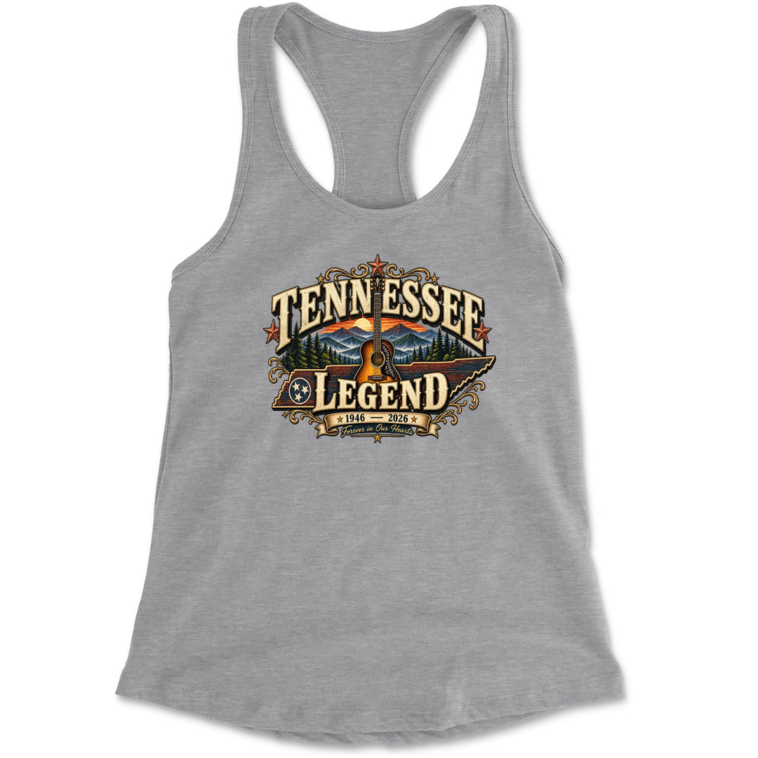 Tennessee Legend Country Music Dolly Racerback Tank Top for Women Heather Grey