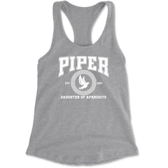 Piper Daughter of Aphrodite Rebel Heart Racerback Tank Top for Women Heather Grey