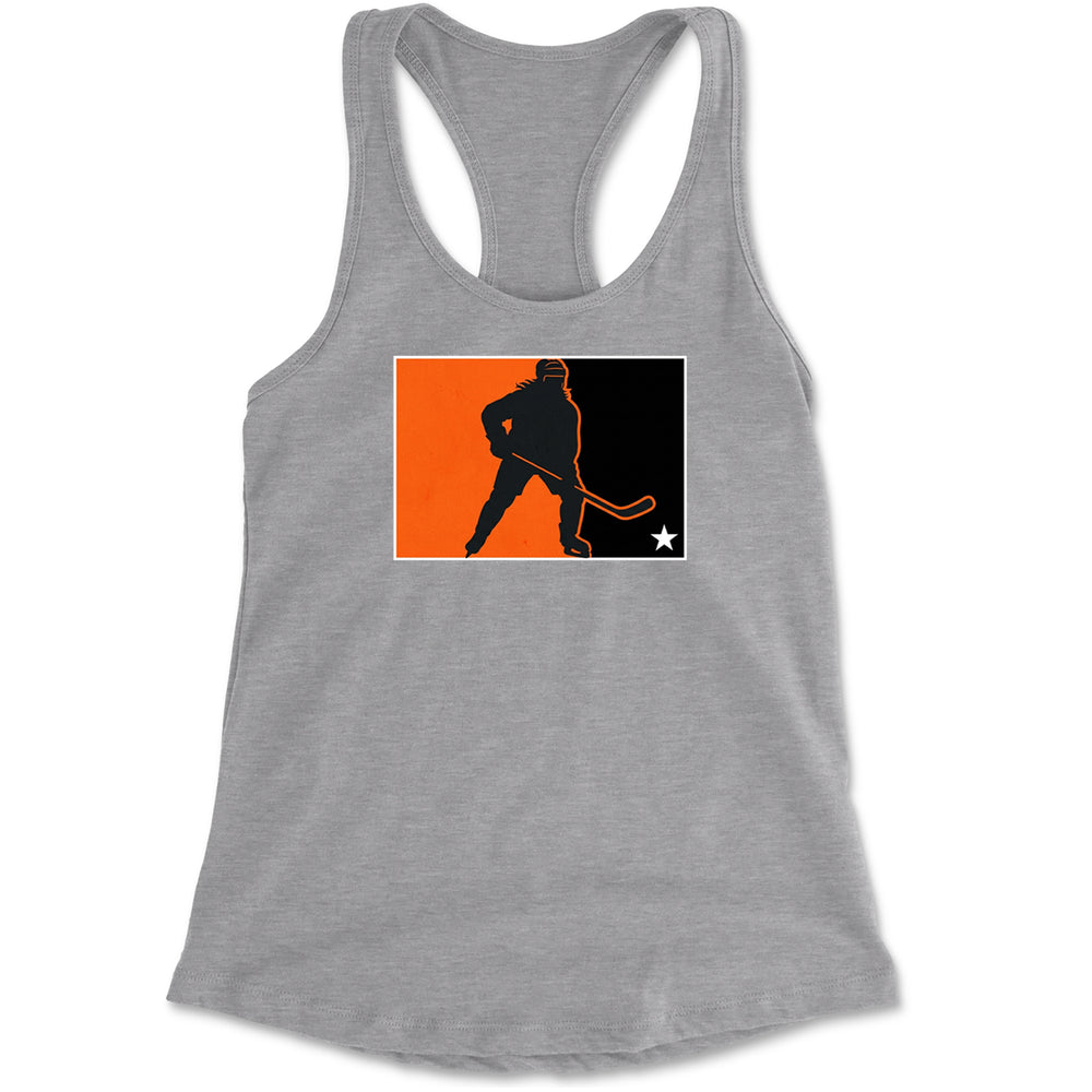 Hockey Enforcer Retro Vintage Racerback Tank Top for Women Heather Grey