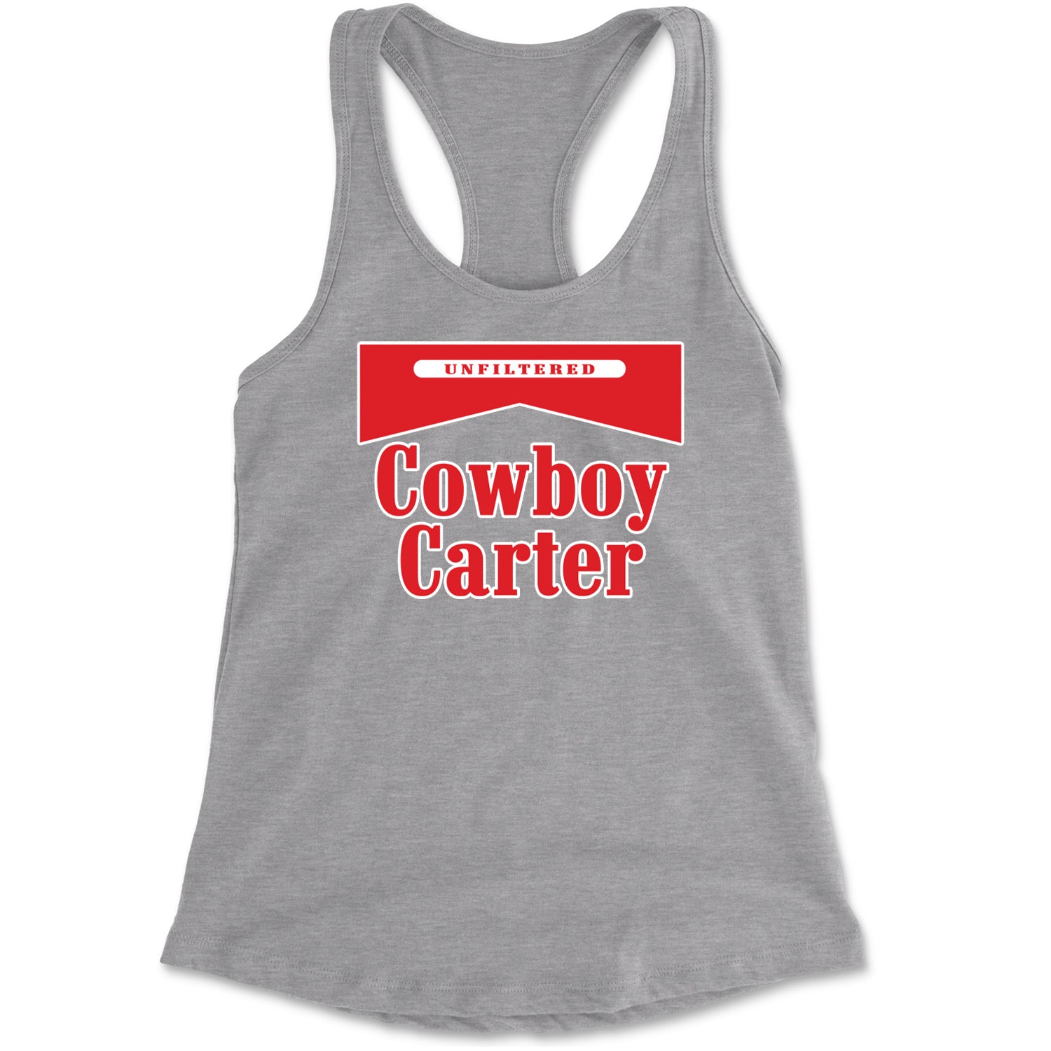 Cowboy Karter Country Act Two Racerback Tank Top for Women Heather Grey
