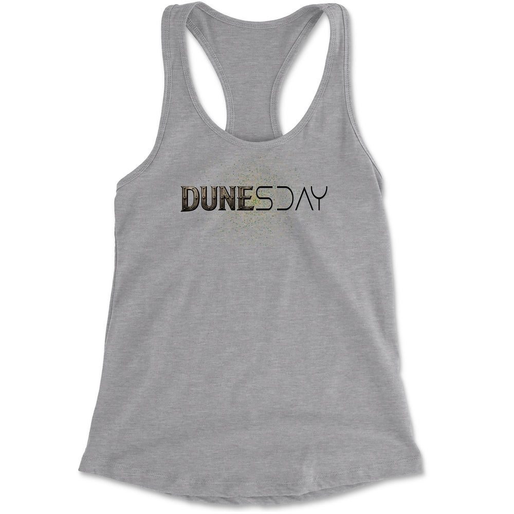 DunesDay Desert Apocolypse Racerback Tank Top for Women Heather Grey