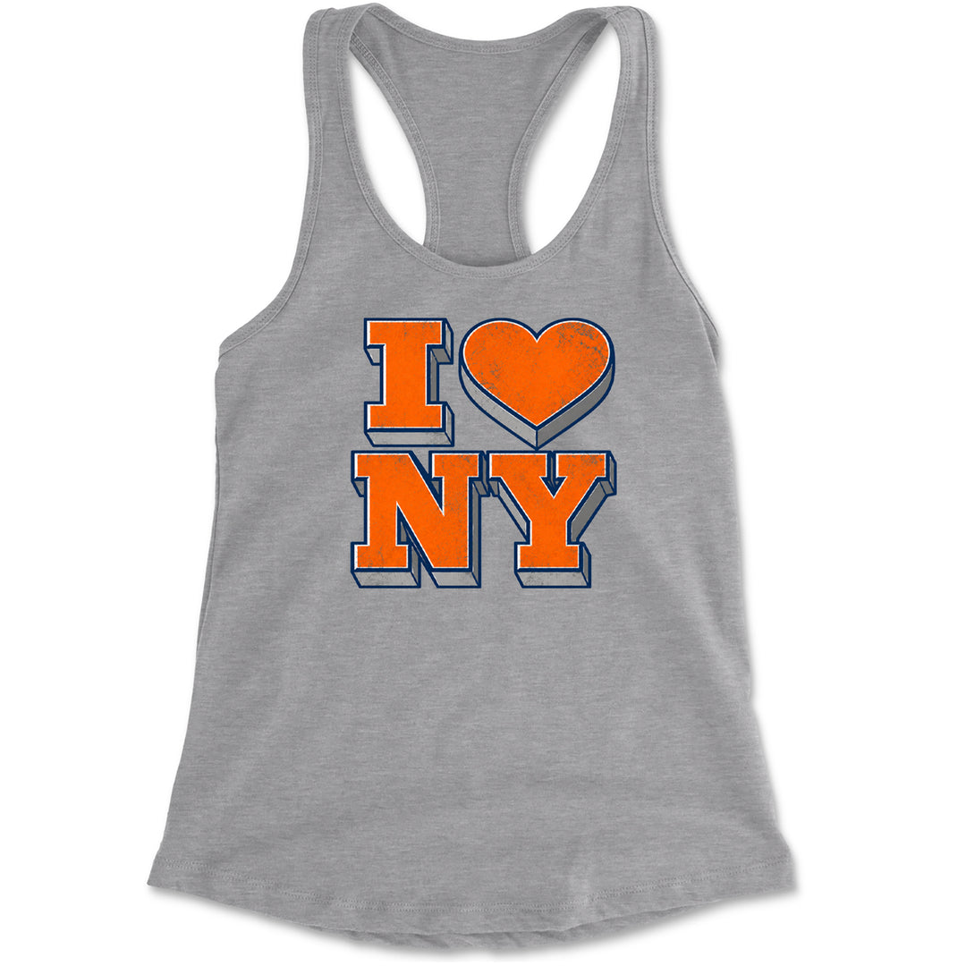 New York City Pride Heart Racerback Tank Top for Women Heather Grey